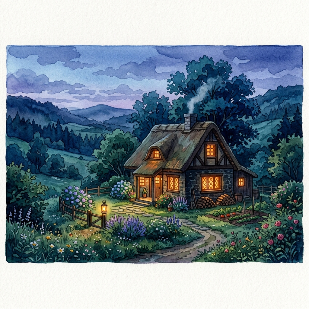 Ghibli Watercolor Lighting and Temperature Shifts Study