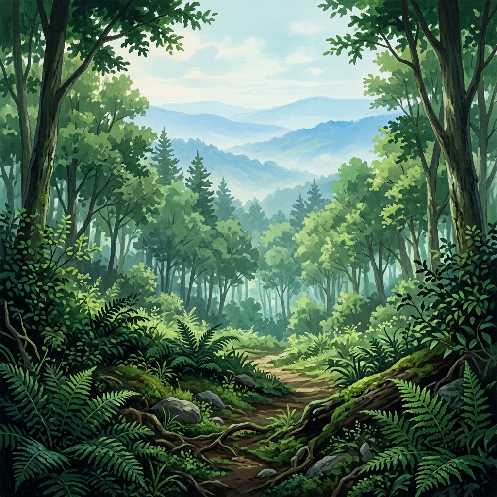 Ghibli Three-Plane Atmospheric Depth Perspective Study